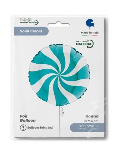 BALON FOLIOWY CUKIEREK TURKUSOWY 46cm BALON SWIRLY CUKIEREK