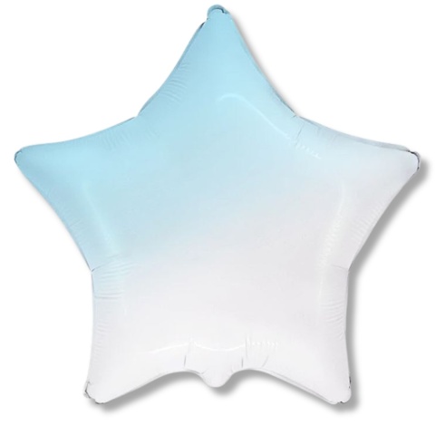 BALON FOLIOWY NIEBIESKA GWIAZDA Z GRADIENTEM 45cm BALON GWIAZDA