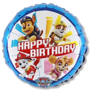 BALON URODZINOWY PSI PATROL 45cm BALON Z PIESKAMI PAW PATROL