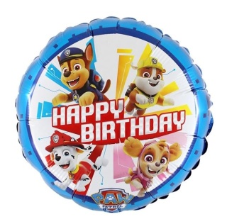BALON URODZINOWY PSI PATROL 45cm BALON Z PIESKAMI PAW PATROL