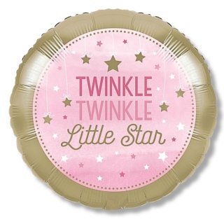 BALON FOLIOWY TWINKLE LITTLE STAR RÓŻ 45cm BALON DLA DZIECKA