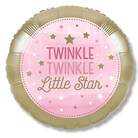 BALON FOLIOWY TWINKLE LITTLE STAR RÓŻ 45cm BALON DLA DZIECKA