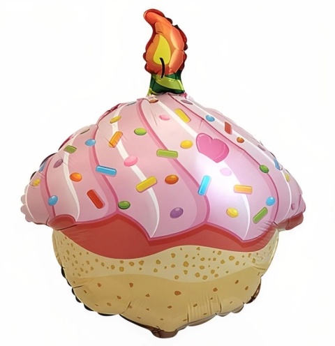 BALON FOLIOWY BABECZKA ZE ŚWIECZKĄ 59cm BALON URODZINOWY BABECZKA