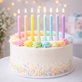 ŚWIECZKI URODZINOWE PASTELOWE 6szt. KOLOROWE ŚWIECZKI NA TORT