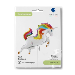 BALON FOLIOWY JEDNOROŻEC TĘCZOWY 112cm UNICORN PARTY BALON JEDNOROŻEC