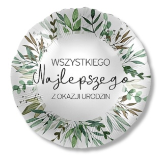BALON URODZINOWY Z MOTYWEM ZIELENI 43cm BALON WSZYSTKIEGO NAJLEPSZEGO GREENERY BIRTHDAY