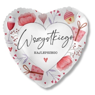 BALON URODZINOWY LOVELY BIRTHDAY 43cm BALON WSZYSTKIEGO NAJLEPSZEGO