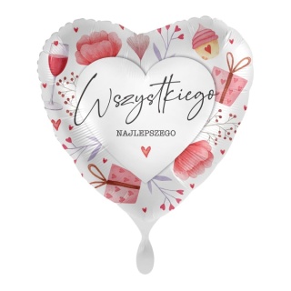 BALON URODZINOWY LOVELY BIRTHDAY 43cm BALON WSZYSTKIEGO NAJLEPSZEGO