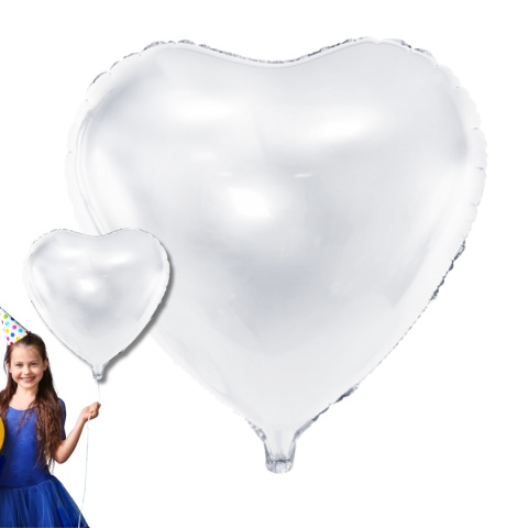 BALON FOLIOWY BIAŁE SERCE 60cm ŚLUB CHRZCINY KOMUNIA