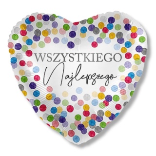 BALON URODZINOWY KOLOROWE CONFETTI 43cm BALON WSZYSTKIEGO NAJLEPSZEGO