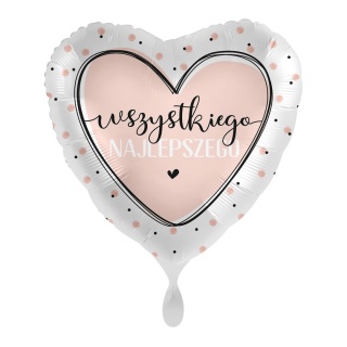 BALON URODZINOWY GLOSSY HEART 43cm BALON WSZYSTKIEGO NAJLEPSZEGO