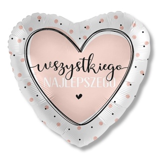 BALON URODZINOWY GLOSSY HEART 43cm BALON WSZYSTKIEGO NAJLEPSZEGO