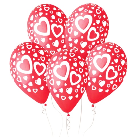 balony czerwone w serca