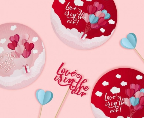DEKORACJA PAPIEROWA NA PIKU 30cm LOVE IS IN THE AIR PIKKER