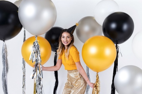 BALON LATEKSOWY JUMBO 60cm BLACK 1szt. DUŻY CZARNY BALON