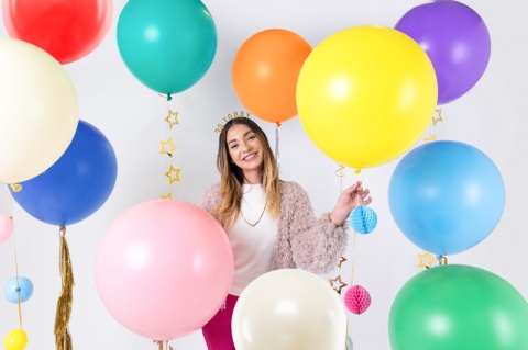 BALON LATEKSOWY JUMBO 60cm POPPY RED 1szt. DUŻY CZERWONY BALON