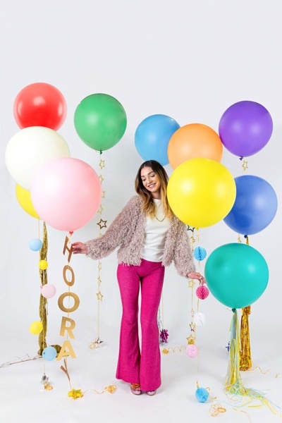 BALON LATEKSOWY JUMBO 60cm POPPY RED 1szt. DUŻY CZERWONY BALON