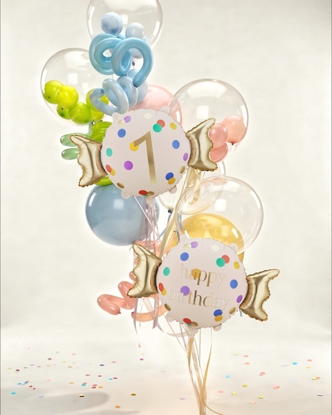 BALON URODZINOWY Z CYFRĄ 1 76cm BALON NA 1 URODZINY