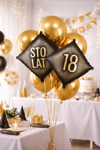 ELEGANCKI BALON NA 18 URODZINY 54cm BALON NA OSIEMNASTKĘ
