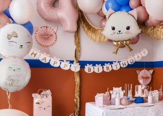 BALON URODZINOWY KOTEK 45cm BALON HAPPY BIRTHDAY