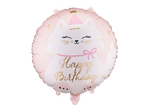 BALON URODZINOWY KOTEK 45cm BALON HAPPY BIRTHDAY