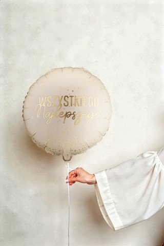 BALON URODZINOWY BEŻOWY 45cm BALON WSZYSTKIEGO NAJLEPSZEGO
