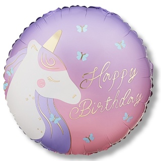 BALON URODZINOWY JEDNOROŻEC 45cm BALON HAPPY BIRTHDAY