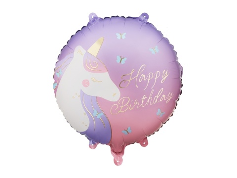 BALON URODZINOWY JEDNOROŻEC 45cm BALON HAPPY BIRTHDAY