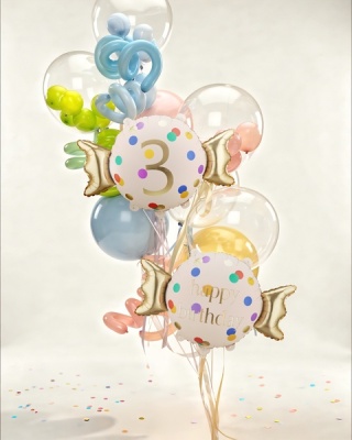 BALON URODZINOWY Z CYFRĄ 3 76cm BALON NA 3 URODZINY