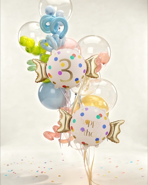 BALON URODZINOWY Z CYFRĄ 3 76cm BALON NA 3 URODZINY