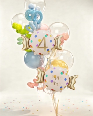 BALON URODZINOWY Z CYFRĄ 4 76cm BALON NA 4 URODZINY