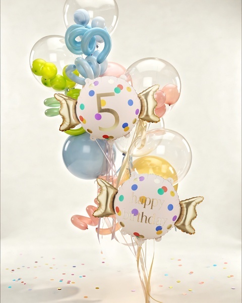 BALON URODZINOWY Z CYFRĄ 5 76cm BALON NA 5 URODZINY