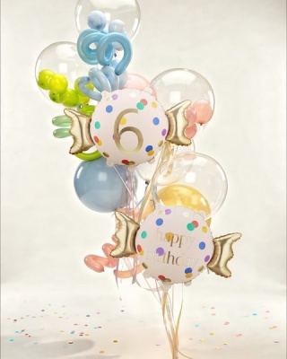 BALON URODZINOWY Z CYFRĄ 6 76cm BALON NA 6 URODZINY