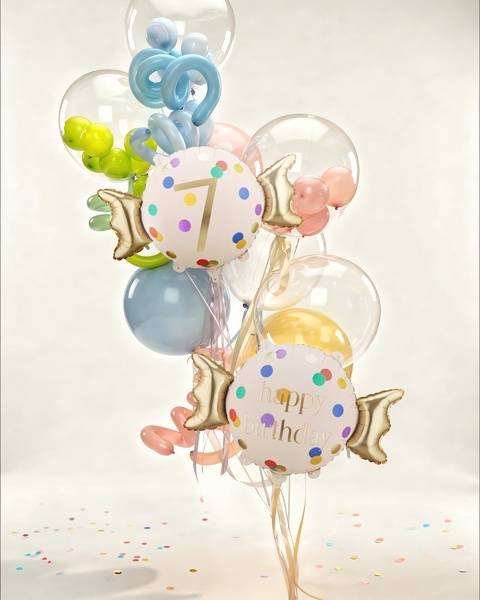 BALON URODZINOWY Z CYFRĄ 7 76cm BALON NA 7 URODZINY