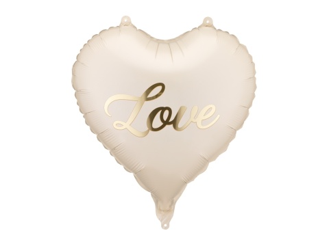 BEŻOWE SERCE LOVE 45cm BALON NA ŚLUB WALENTYNKI