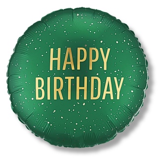 ZIELONY BALON URODZINOWY 45cm BALON HAPPY BIRTHDAY
