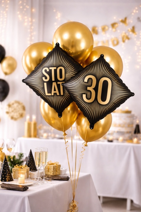 ELEGANCKI BALON NA 30 URODZINY 54cm BALON NA TRZYDZIESTKĘ