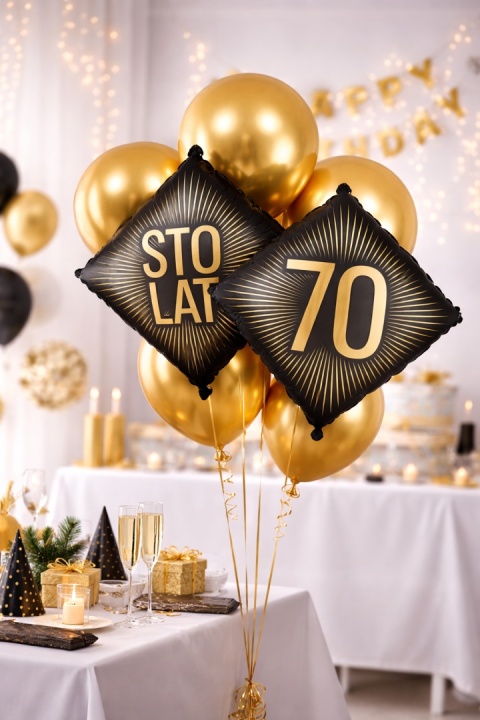 ELEGANCKI BALON NA 70 URODZINY 54cm BALON NA SIEDEMDZIESIĄTKĘ