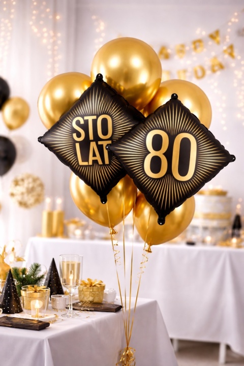 ELEGANCKI BALON NA 80 URODZINY 54cm BALON NA OSIEMDZIESIĄTE