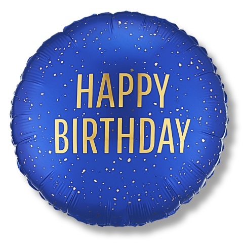 NIEBIESKI BALON URODZINOWY 45cm BALON HAPPY BIRTHDAY