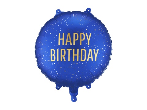NIEBIESKI BALON URODZINOWY 45cm BALON HAPPY BIRTHDAY