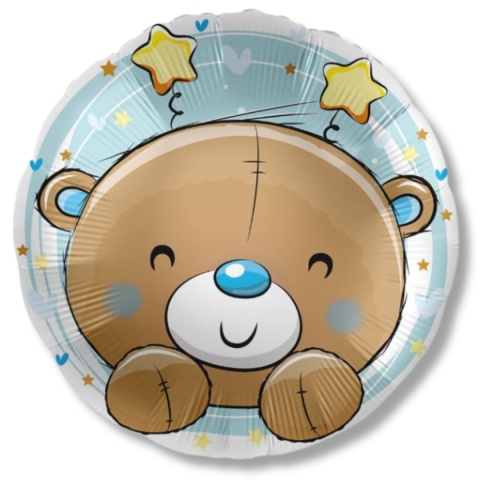 BALON FOLIOWY MIŚ NIEBIESKI 43cm BALON NA NARODZINY BABY SHOWER