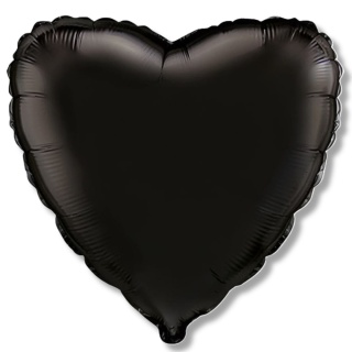 BALON FOLIOWY SERCE CZARNE 45cm FLEXMETAL BALON CZARNE SERCE