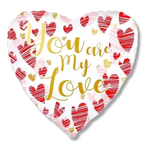 BALON SERCE YOU ARE MY LOVE 45cm BALON SERCE NA WALENTYNKI