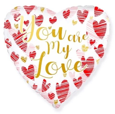 BALON SERCE YOU ARE MY LOVE 45cm BALON SERCE NA WALENTYNKI