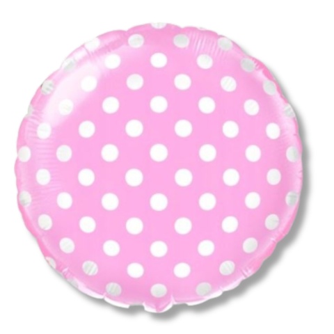 BALON PASTYLKA RÓŻOWA W KROPKI 45cm BALON NA BABY SHOWER