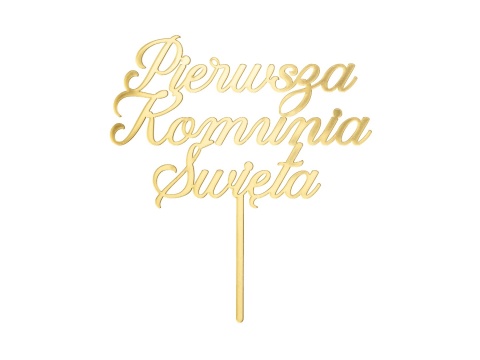 TOPPER AKRYLOWY NA KOMUNIĘ 16cm BŁYSZCZĄCY TOPPER PIERWSZA KOMUNIA ŚWIĘTA