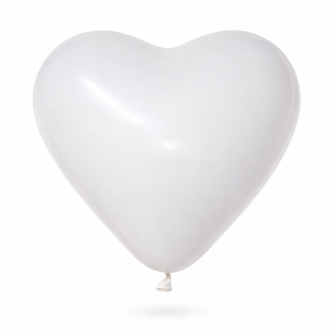 100s BALONY SERCA BIAŁE 28cm 50szt. BALON SERCE