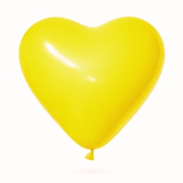 110s BALON SERCE ZÓŁTE 28cm SERDUSZKO BIAŁE 1szt.