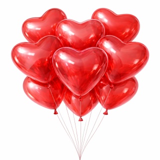 330s BALONY SERCA CZERWONE TRANSPARENTNE 28cm 50szt. BALON SERCE